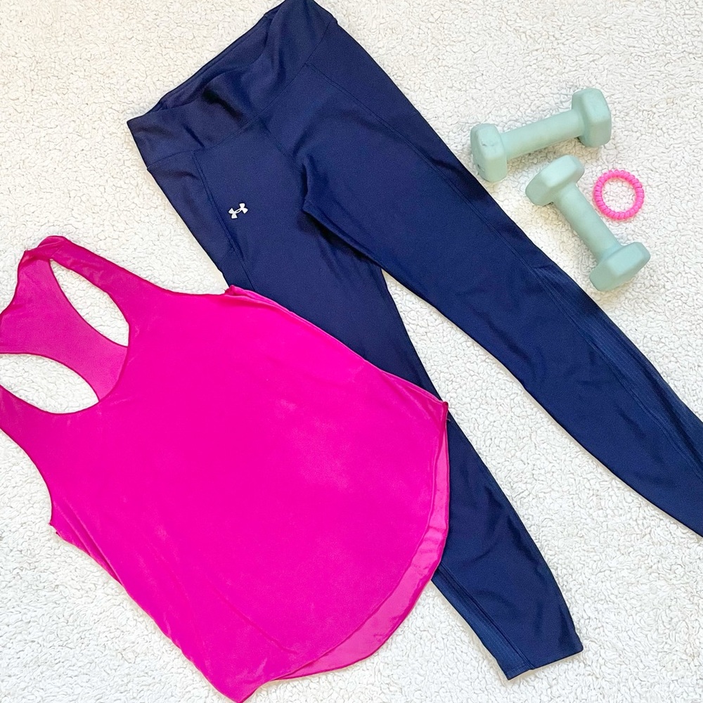 UnderAmour HeatGear Legging w/Pocket | M | Navy